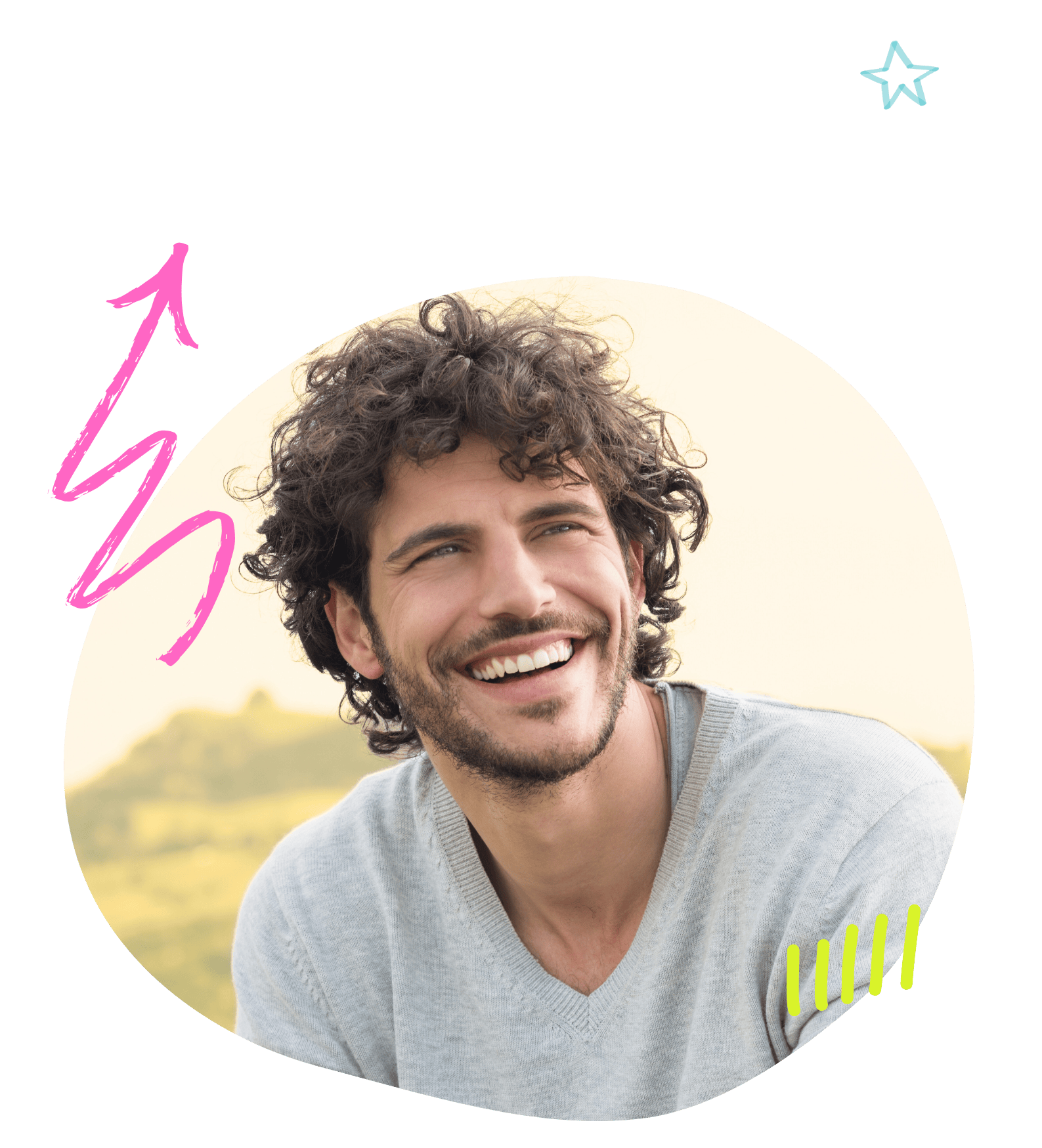 man with great mental health relaxed and unstressed